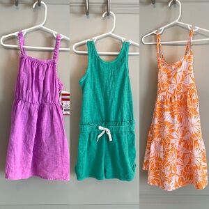 LOT! NWT! 3 5T Dresses and Romper!